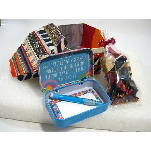 Keepsake Prayer Box for Mementos Photos Trinkets Jewelry Desk Items Potpourri - Picture 5 of 9